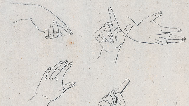 Handstudien Caspar David Friedrichs, 1790/94, Bleistift, Pommersches Landesmuseum, © Pommersches Landesmuseum Handstudien C.D. Friedrichs