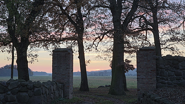 Burgruine Landskron in der Dämmerung