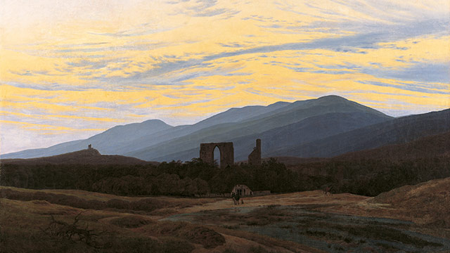 Ruine Eldena im Riesengebirge, 1816/17, Öl/Leinwand