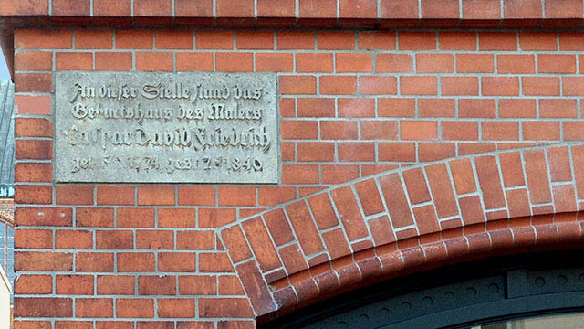 Gedenktafel an der Stelle des Geburtshauses C.D.Friedrichs